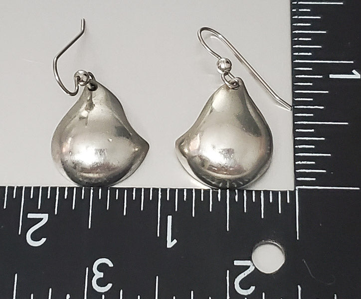 3764-Vintage Bergere Silver Tone Earrings