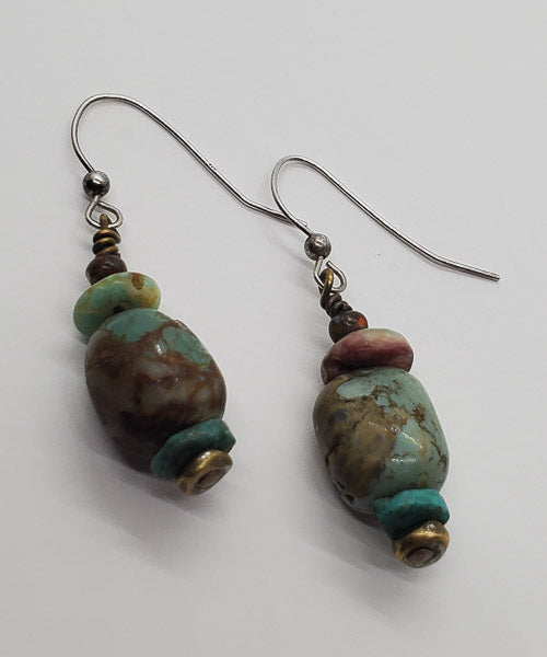 2706-Sterling Silver Turquoise Dangle Earrings