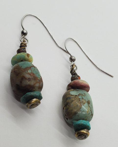 2706-Sterling Silver Turquoise Dangle Earrings