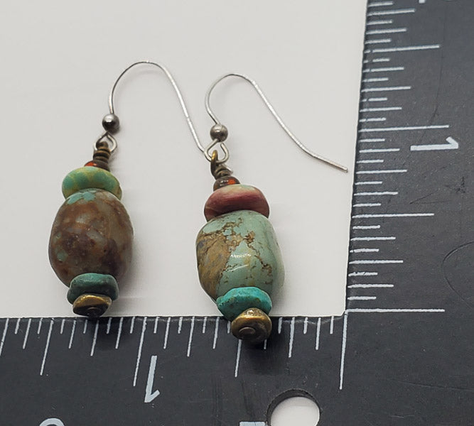 2706-Sterling Silver Turquoise Dangle Earrings