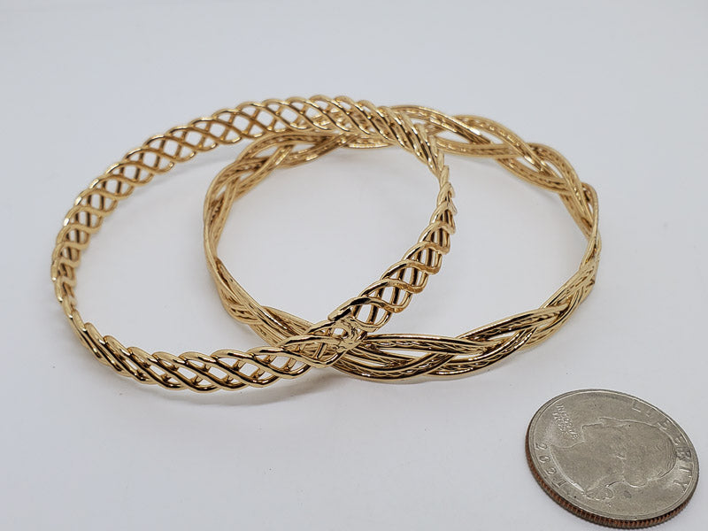 36-Gold Tone 2pc Bracelet Set