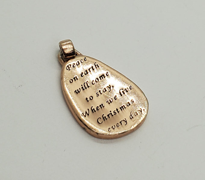 Gold over Sterling Christmas Quote Pendant