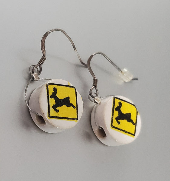 2970-Sterling Silver Hook Deer Earrings