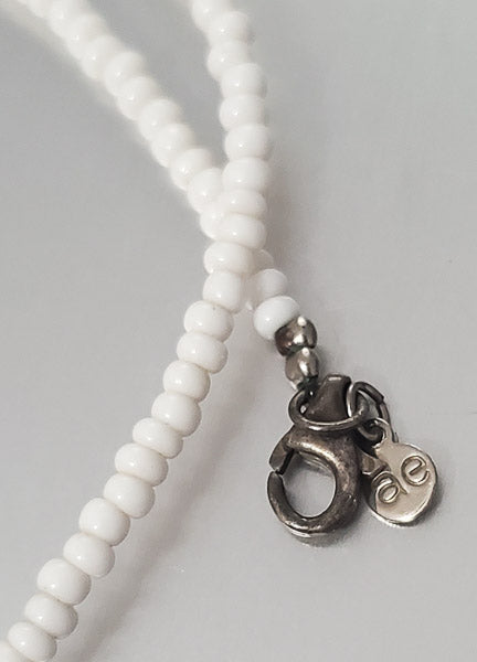 2974-Silver Tone Disk Necklace w/ Sterling Clasp