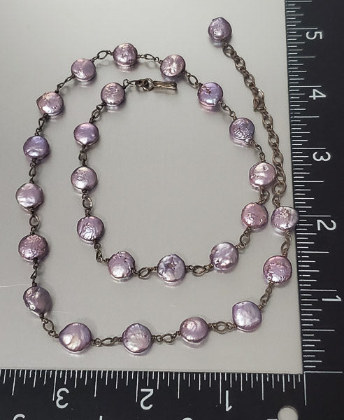 2976-Sterling Silver Peacock Coin Pearl Necklace