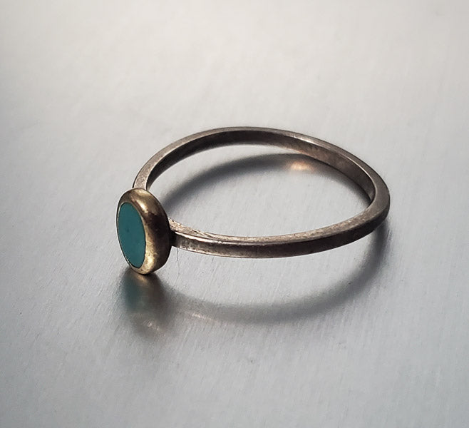 2986-Sterling Silver Turquoise Ring sz 7