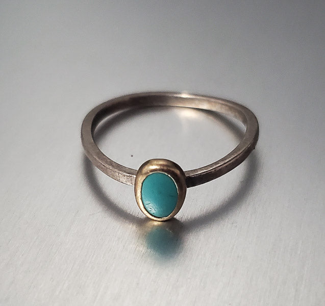 2986-Sterling Silver Turquoise Ring sz 7