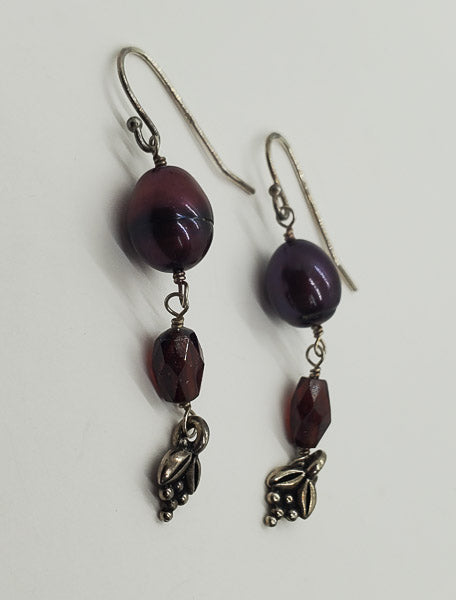 2744-Pearl Sterling Dangle Earrings