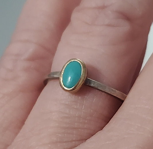 2986-Sterling Silver Turquoise Ring sz 7