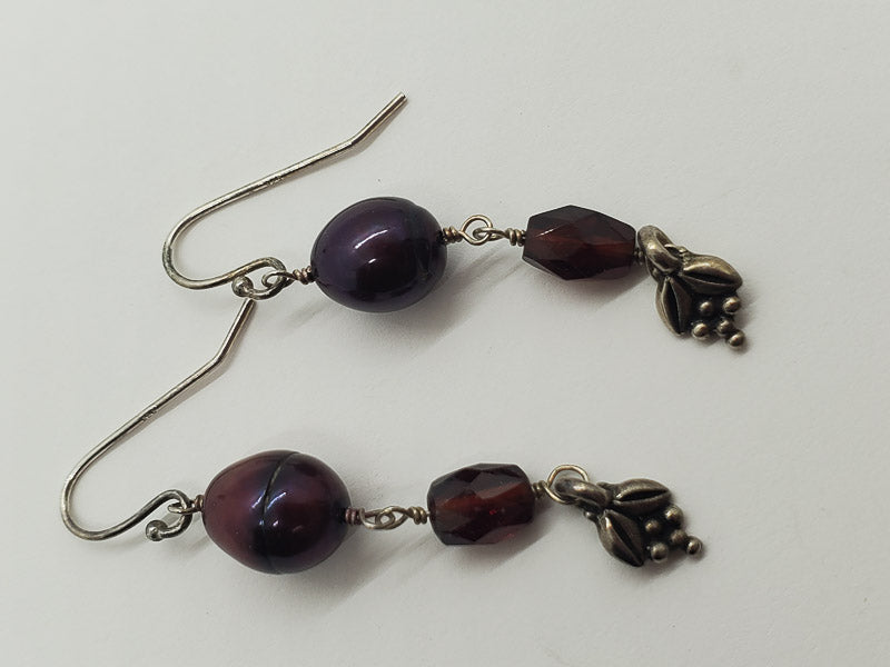 2744-Pearl Sterling Dangle Earrings