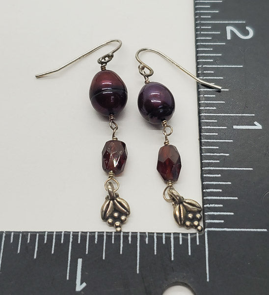 2744-Pearl Sterling Dangle Earrings