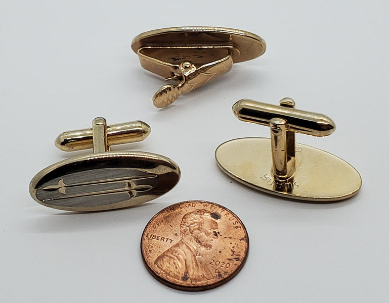 1823-Swank Vintage Cufflinks and Tie Clip