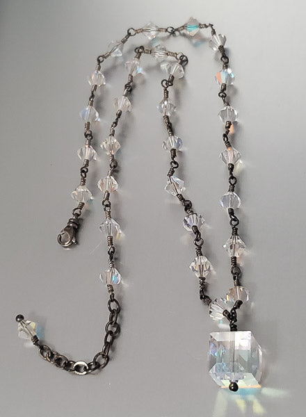 3200-Crystal Sterling Silver Necklace