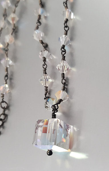 3200-Crystal Sterling Silver Necklace