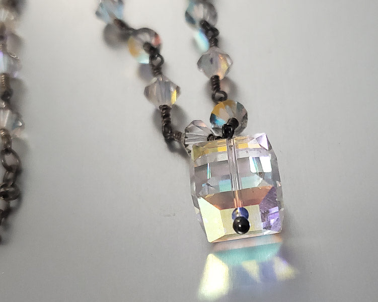 3200-Crystal Sterling Silver Necklace