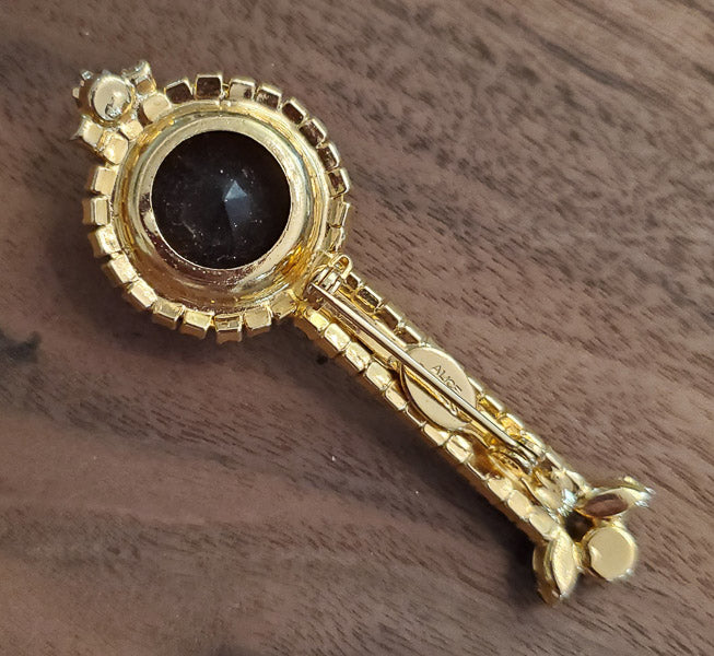 RARE ALICE CAVINESS Banjo Rhinestone Brooch