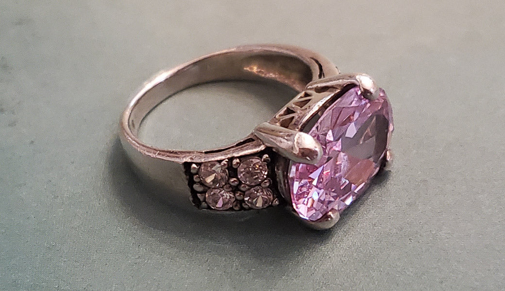 Light Purple Sterling Silver Ring Sz 6
