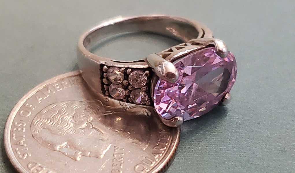 Light Purple Sterling Silver Ring Sz 6