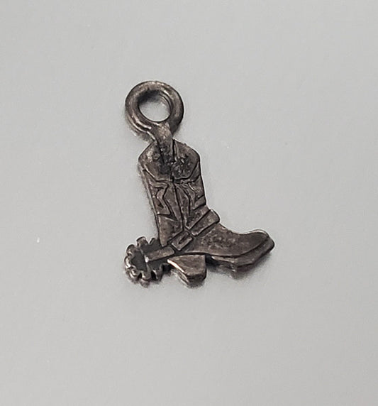 2864-Dainty Sterling Silver Cowboy Boot Pendant or Charm
