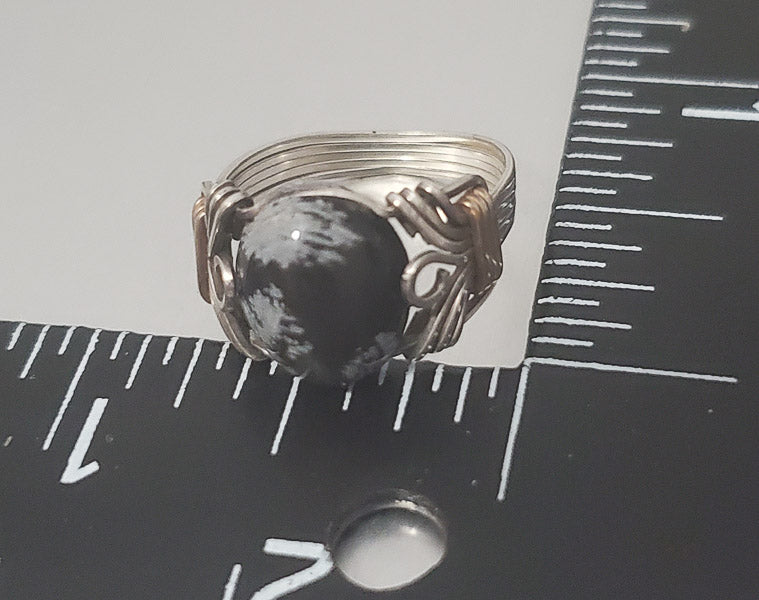 2019-Stone Wire Wrapped Two Tone Ring sz 7