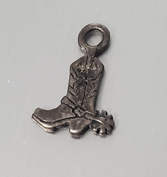 2864-Dainty Sterling Silver Cowboy Boot Pendant or Charm