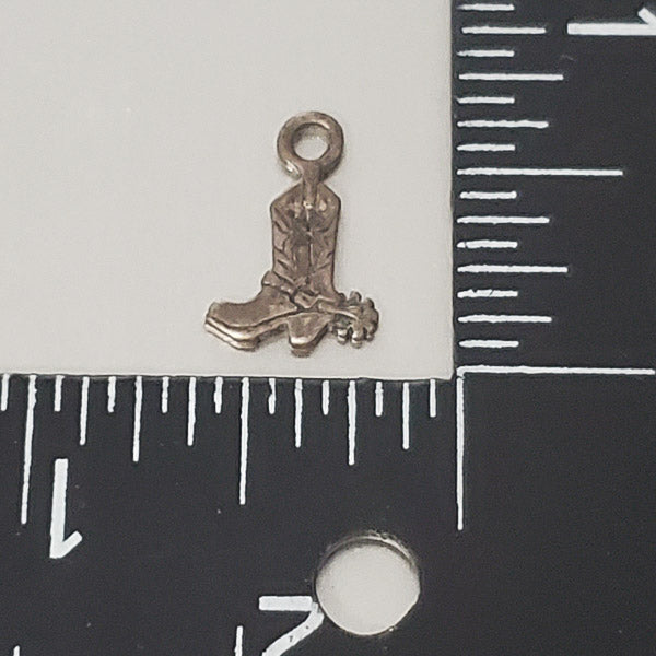 2864-Dainty Sterling Silver Cowboy Boot Pendant or Charm