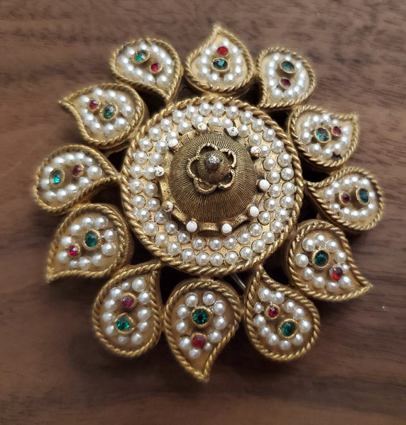 RARE Kenneth J. Lane Mughal Paisley Flower Brooch