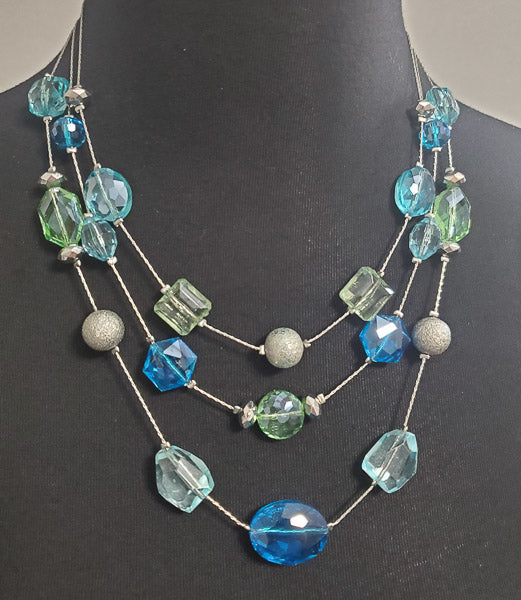 5166-Glass Layered Necklace