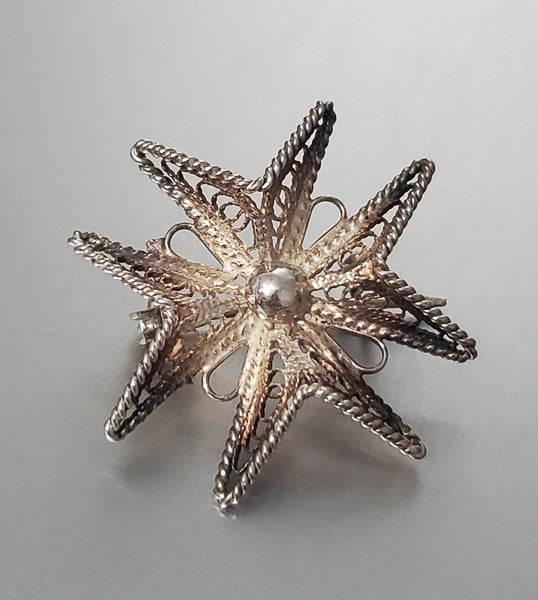 3530-800 Silver Filigree Cross Brooch