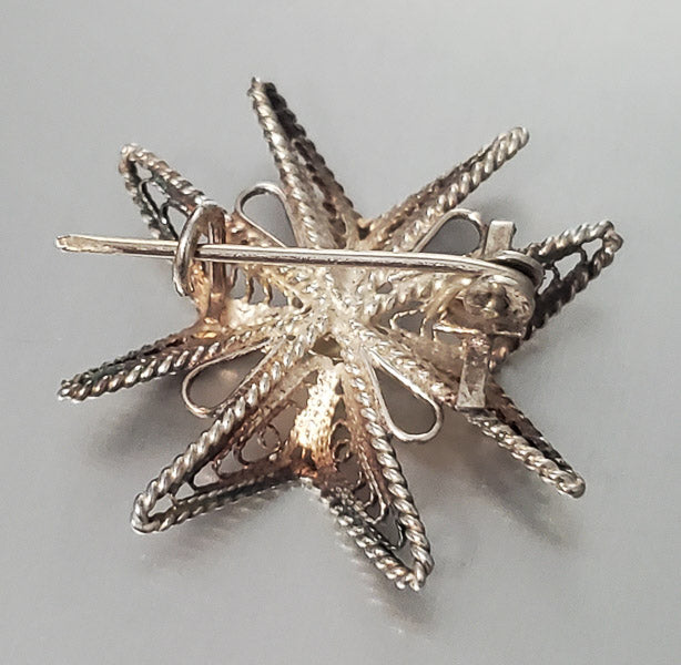 3530-800 Silver Filigree Cross Brooch