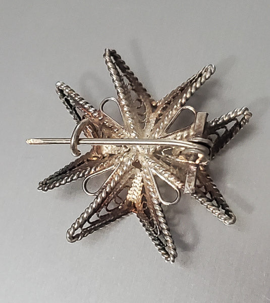 3530-800 Silver Filigree Cross Brooch