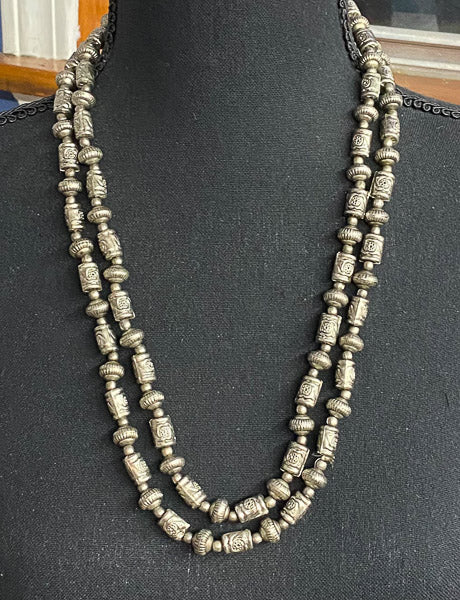 5129-Silver Metal Beaded Necklace