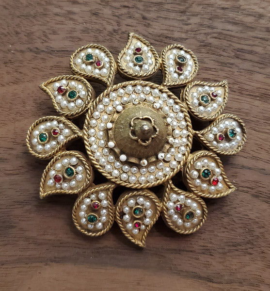 RARE Kenneth J. Lane Mughal Paisley Flower Brooch