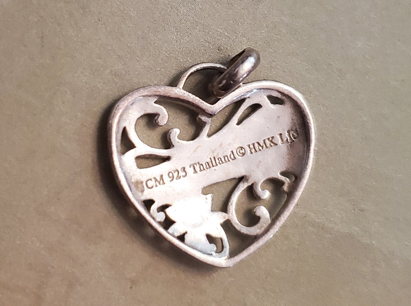 Mom Sterling Silver Heart Pendant