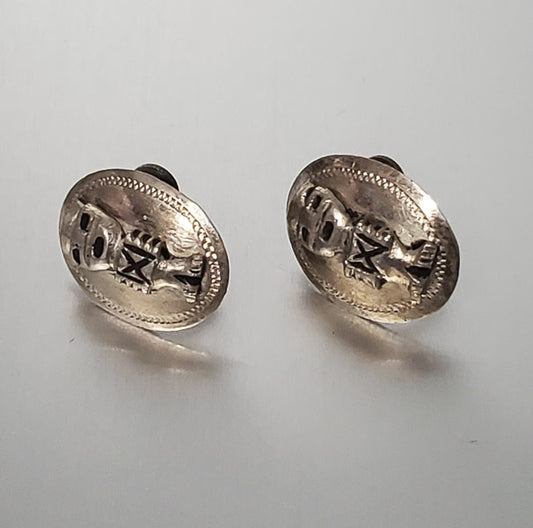3544-Screw-back Vtg Earrings