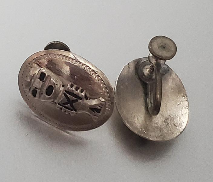 3544-Screw-back Vtg Earrings