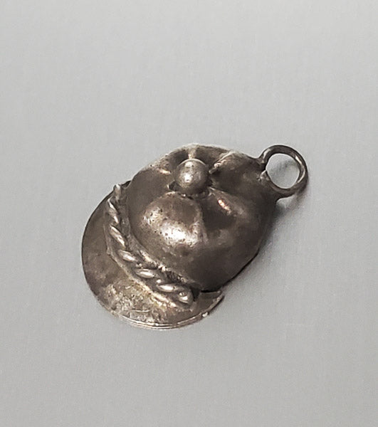 3546-Vtg Baseball Cap Sterling Silver Charm