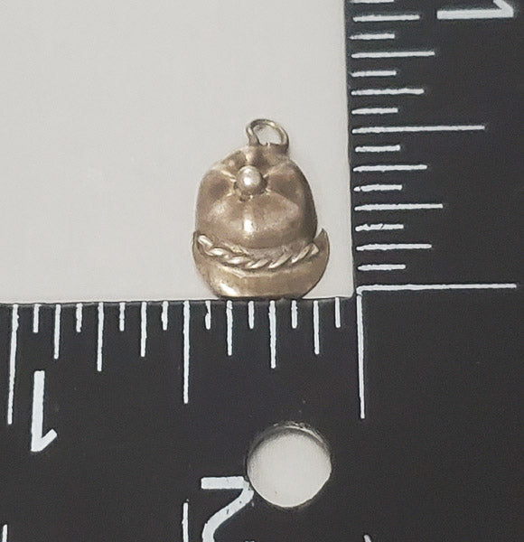 3546-Vtg Baseball Cap Sterling Silver Charm