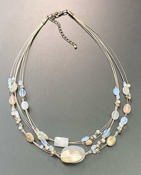 5200-Glass Opalite Layered Necklace