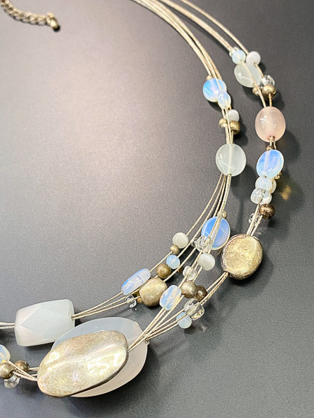 5200-Glass Opalite Layered Necklace