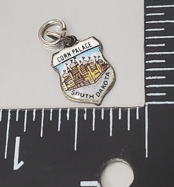 3568-Sterling South Dakota Enamel Souvenir Charm