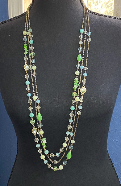 5176-Resin, Stone, & Glass Necklace