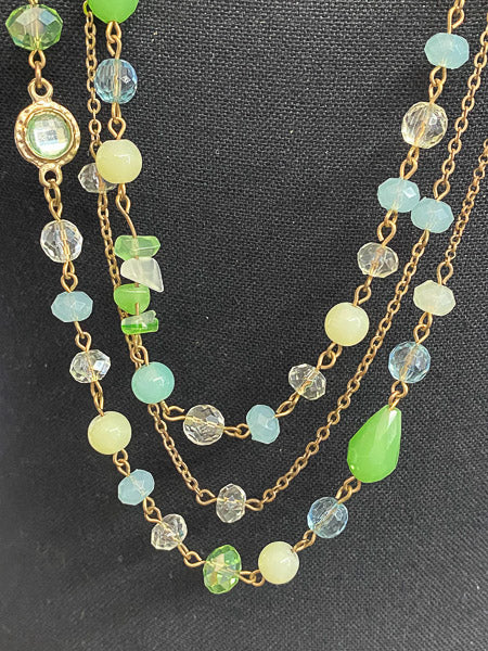 5176-Resin, Stone, & Glass Necklace