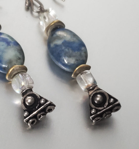 3604-Sterling Silver Stone Earrings