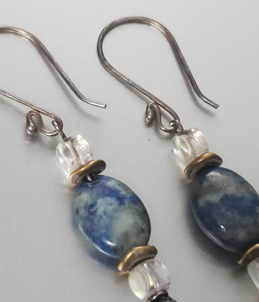 3604-Sterling Silver Stone Earrings