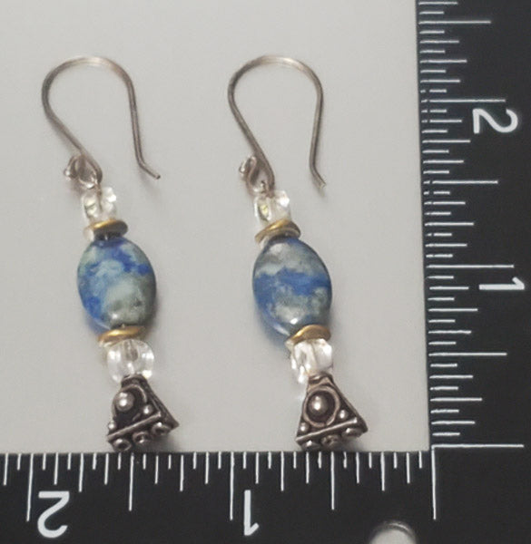 3604-Sterling Silver Stone Earrings