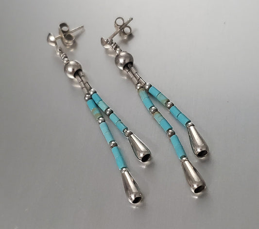 3610-Sterling Silver Turquoise Earrings
