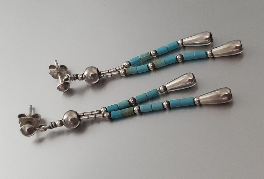 3610-Sterling Silver Turquoise Earrings