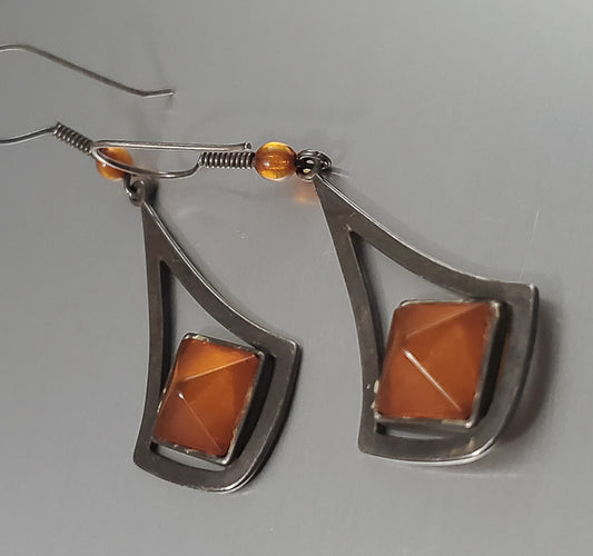 3614-Sterling Silver Resin Earrings
