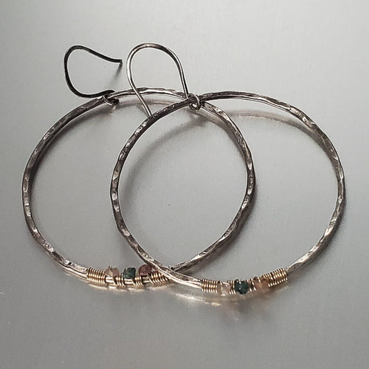 3618-Small Stone Sterling Silver Earrings